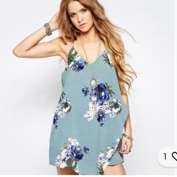 Free People Blue Floral Slip Dress - Picture 3 of 8